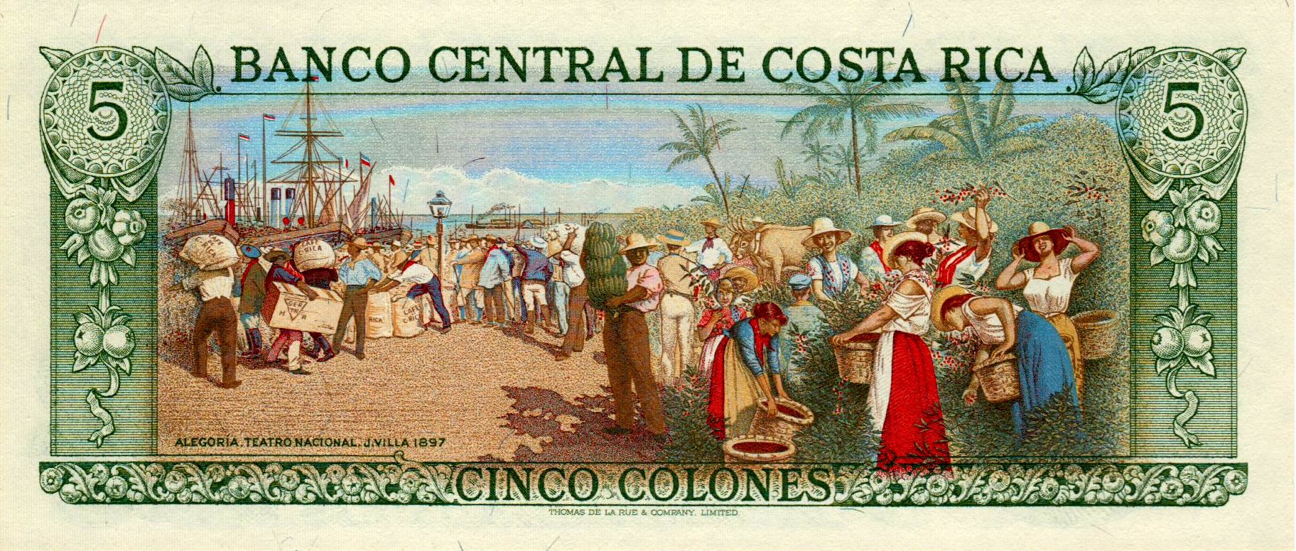 Costa Rica 5 1985 UNC P-236/d